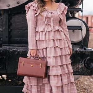 JessaKae Whimsy Dress in Red Plaid NWOT size L